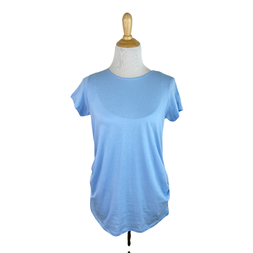 NEW New Look Blue Maternity Ruched T-Shirt Size 6